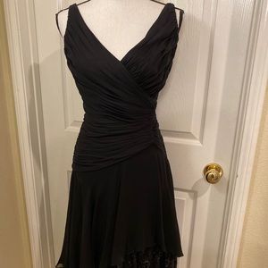 Tadashi Shoji Party formal black ruffle bead dress